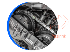 Variklio grandinės keitimas